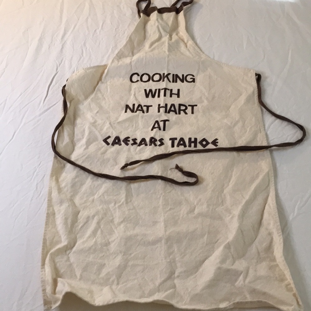 Apron vintage brown cotton Tahoe Ceasar’s Palace Nat Hart souvenir